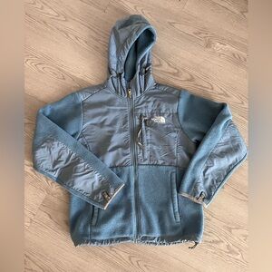 The North Face Blue Hooded Denali Fleece Jacket - Womens MEDIUM